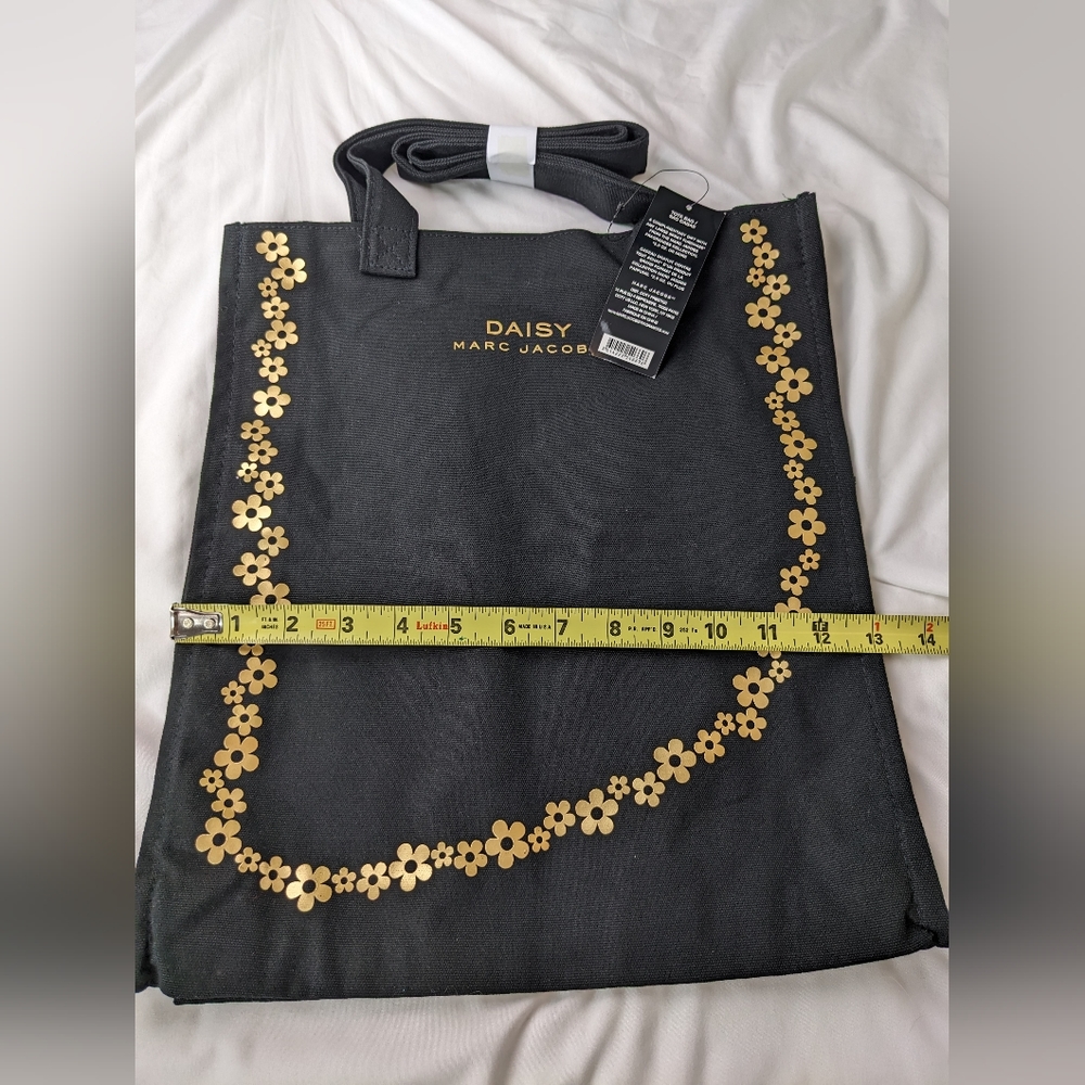 Marc Jacobs Daisy NWT canvas Floral tote bag black gold - Picture 9 of 12